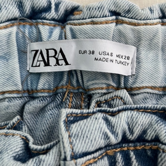 Zara High Rise Paper Bag Waist Jeans - Picture 5 of 5